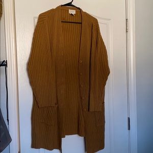 Camel Long Line Cardigan